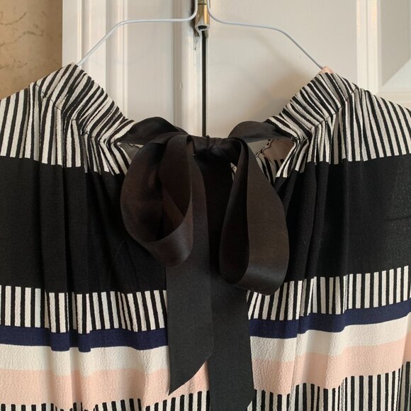 Kate Spade Bay Stripe Tie Back Black Pink Dress Size 2 - Picture 5 of 7